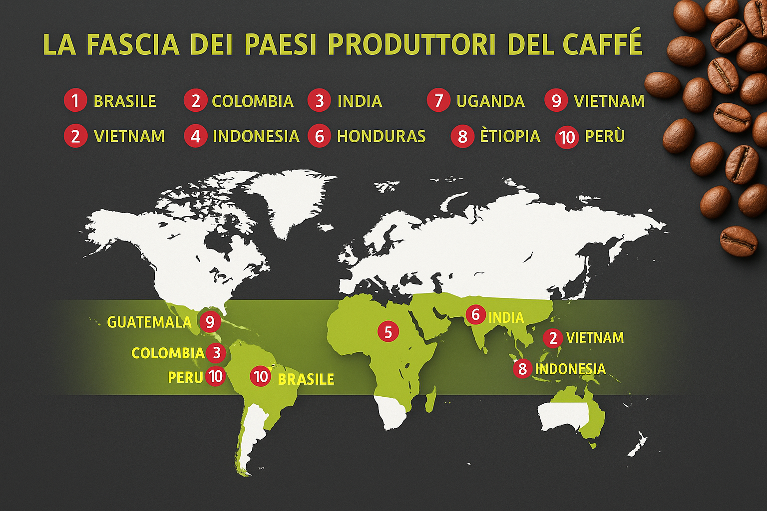 Ci riforniamo solo dai migliori produttori di caffè al mondo