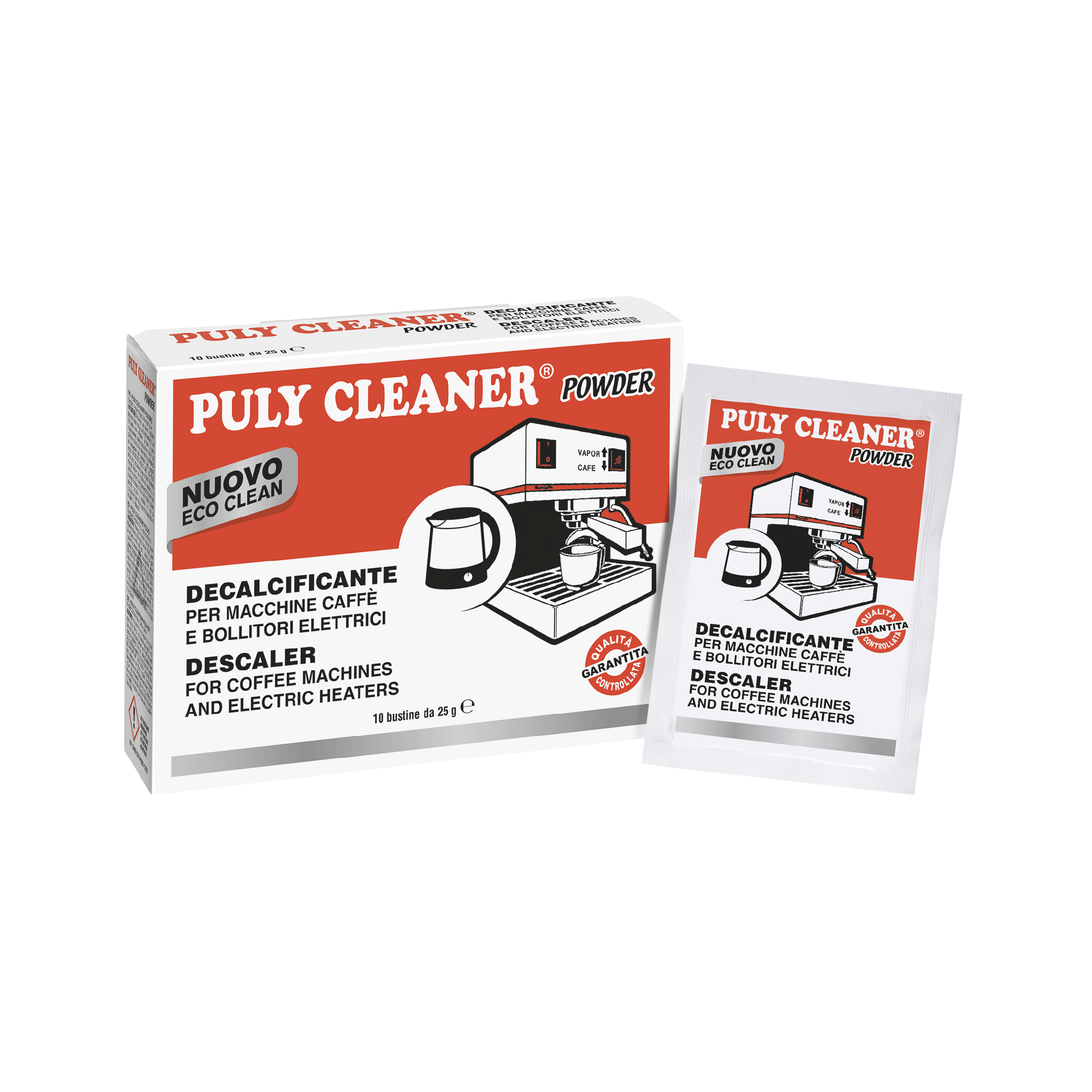 Decalcificante in Polvere per macchine espresso domestiche e da ufficio e bollitori d’acqua - Puly Cleaner
